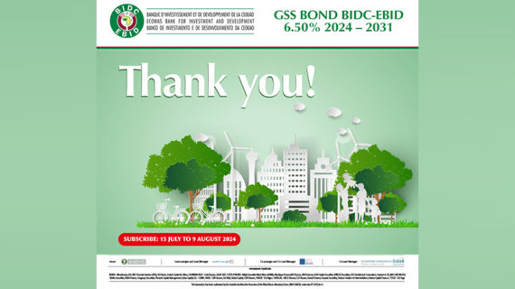 Closing the oversubscribed first green and sustainable bond (‘GSS Bond’ or ‘Green, Social and Sustainability Bond’) of FCFA 70 billion with 7 years maturity and coupon of 6.5%, by Public Offering in the WAEMU region.